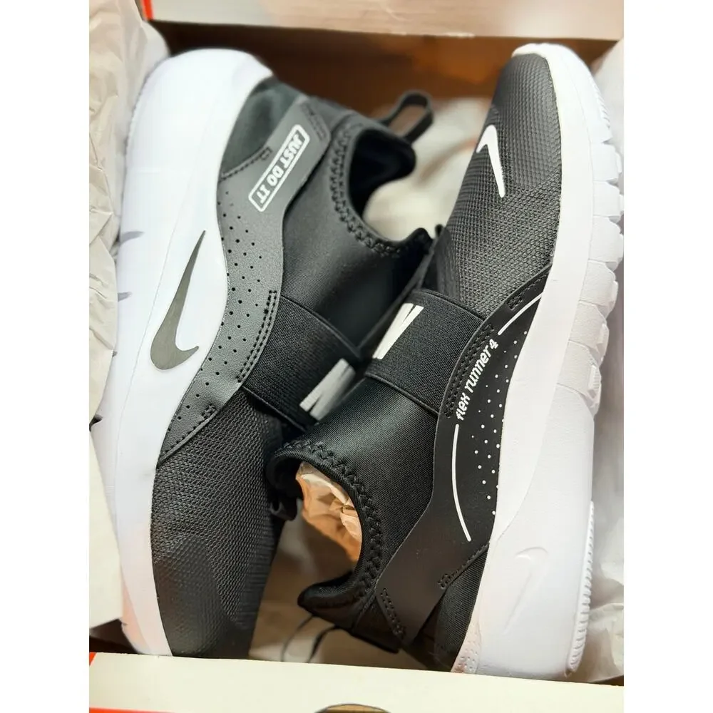 NEW! 6Y Nike Flex Runner 4 GS Black Sneakers For Kids